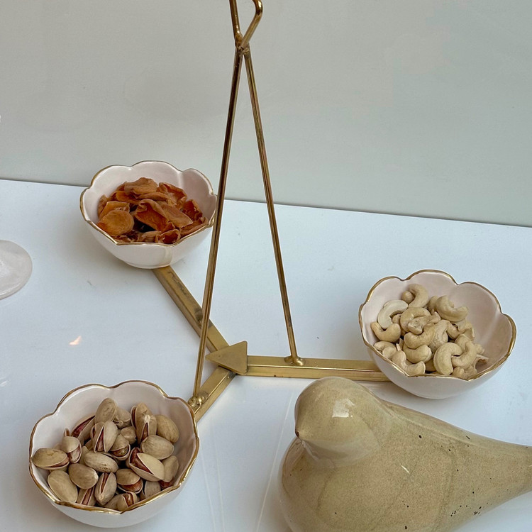 کاسه شقایق مزین به طلا و پلاتین (پس کرایه)