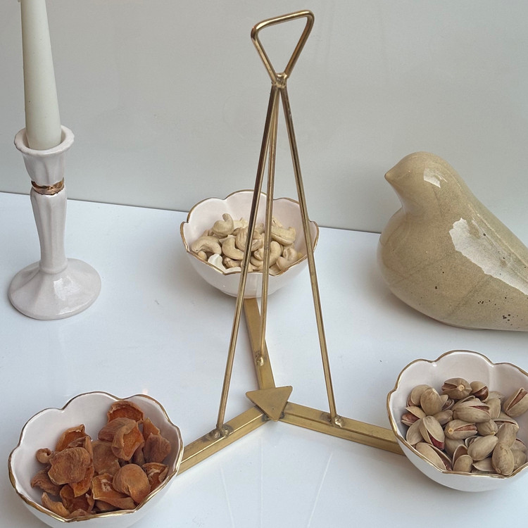 کاسه شقایق مزین به طلا و پلاتین (پس کرایه)