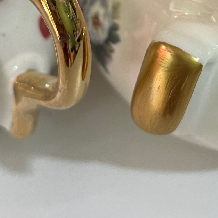 ست صبحانه خوری خالخالی مزین به طلای مات(پس کرایه)